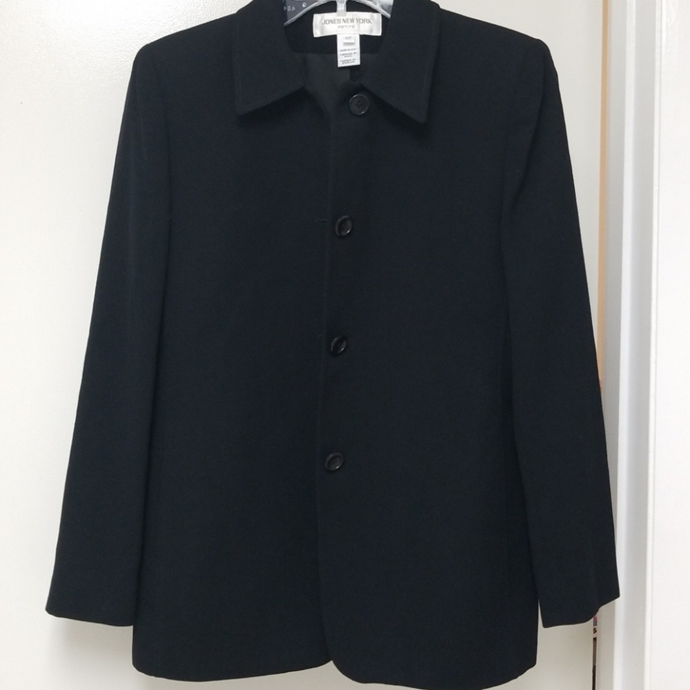 Jones New York Jacket Black ,Wool sz 6P